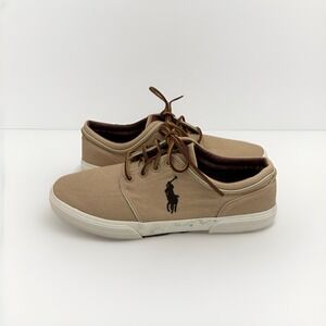 Polo Ralph Lauren Faxon Low-Top Canvas Comfort Sneaker Khaki Men's Size 12D
